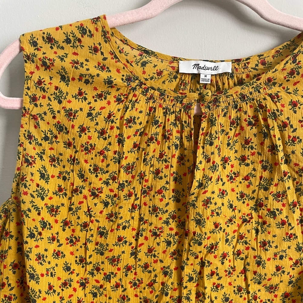 Madewell Shirred Shell Tank in Calico Floral Sleeveless Summer - Picture 7 of 14